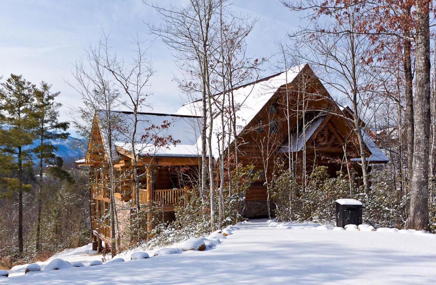 גטלינבורג Big Bear Ridge Lodge - Breathtaking Mountain Views And Private Forest Scenes In Amazing Large Log Cabin מראה חיצוני תמונה