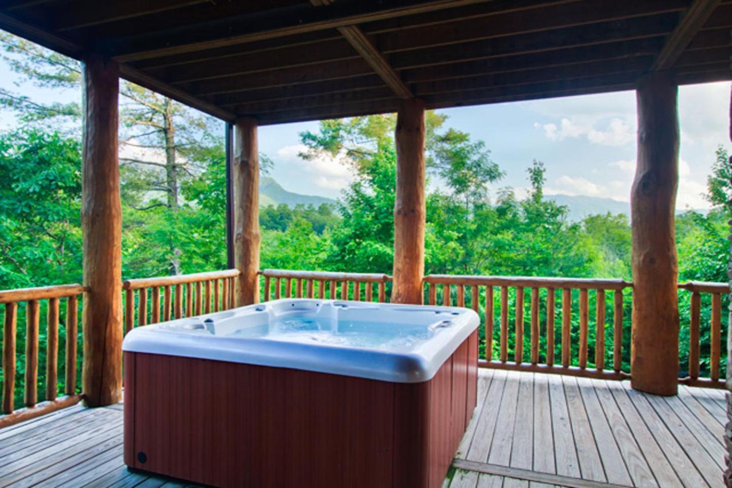 גטלינבורג Big Bear Ridge Lodge - Breathtaking Mountain Views And Private Forest Scenes In Amazing Large Log Cabin מראה חיצוני תמונה